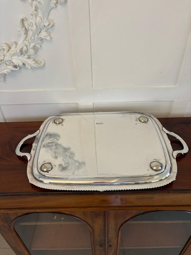 Outstanding Quality Antique Victorian Silver Plated Tea Tray by Elkington & Co. - Image 2